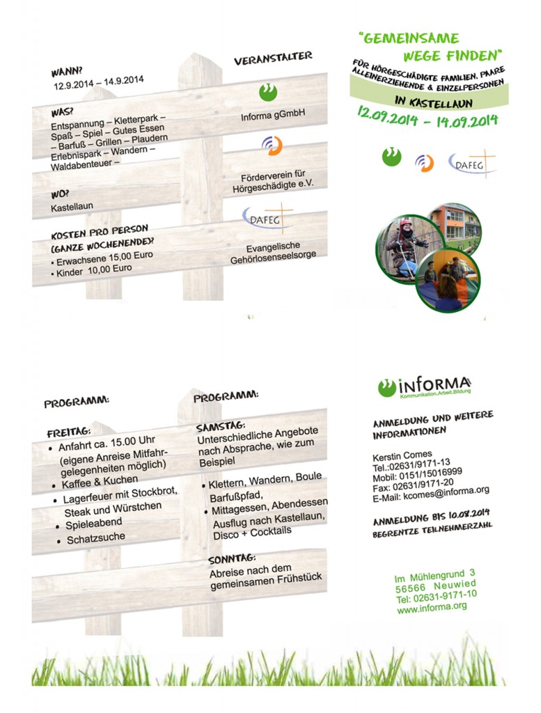 Flyer Wohlfühlwochenende